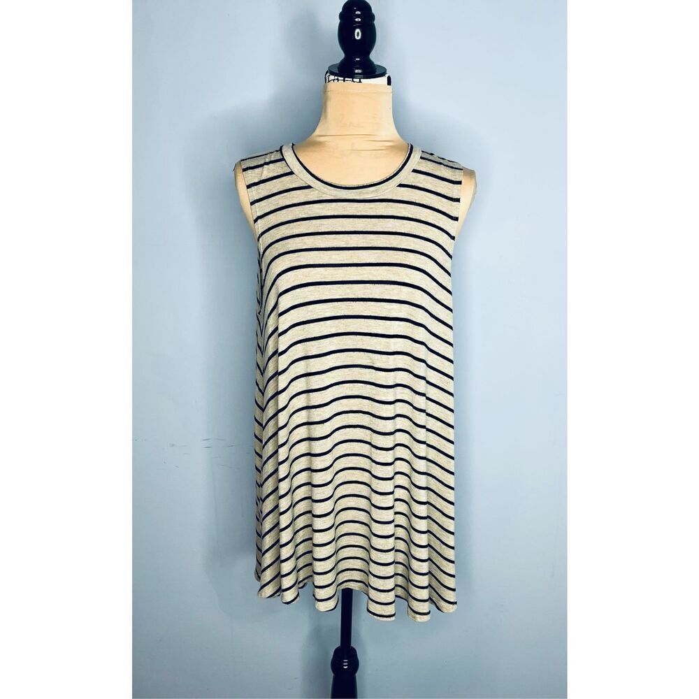 Tobi Women’s Small Black Cream Striped Sleeveless Tank Top Dress
